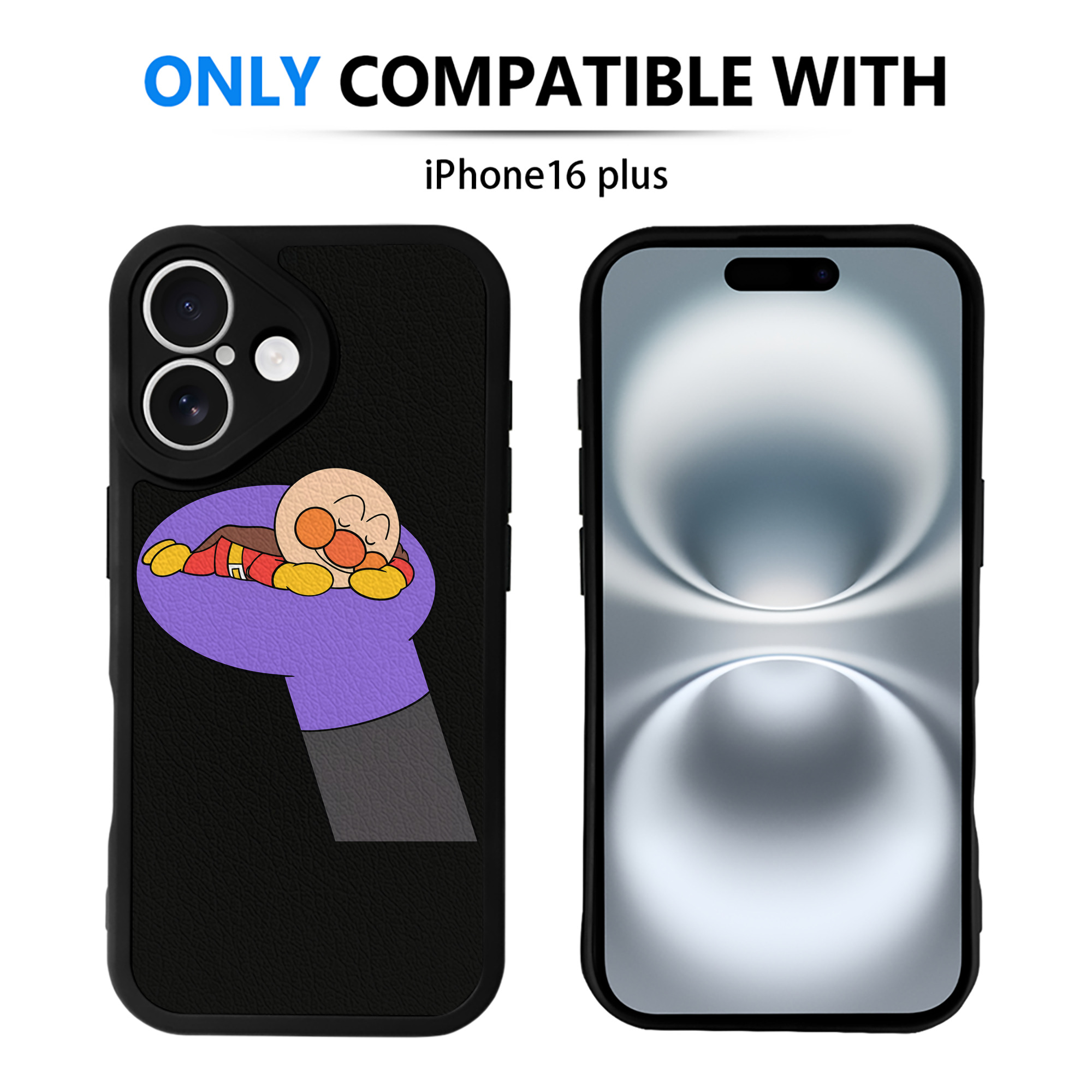 （画像用） アンパンマン Anpanman 【iPhone 16シリーズ対応】シリコンスマホケース（レザー調） 材質：シリコン